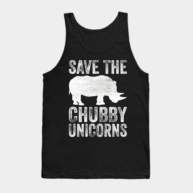 Save The Chubby Unicorns Funny Rhino Tank Top by DragonTees